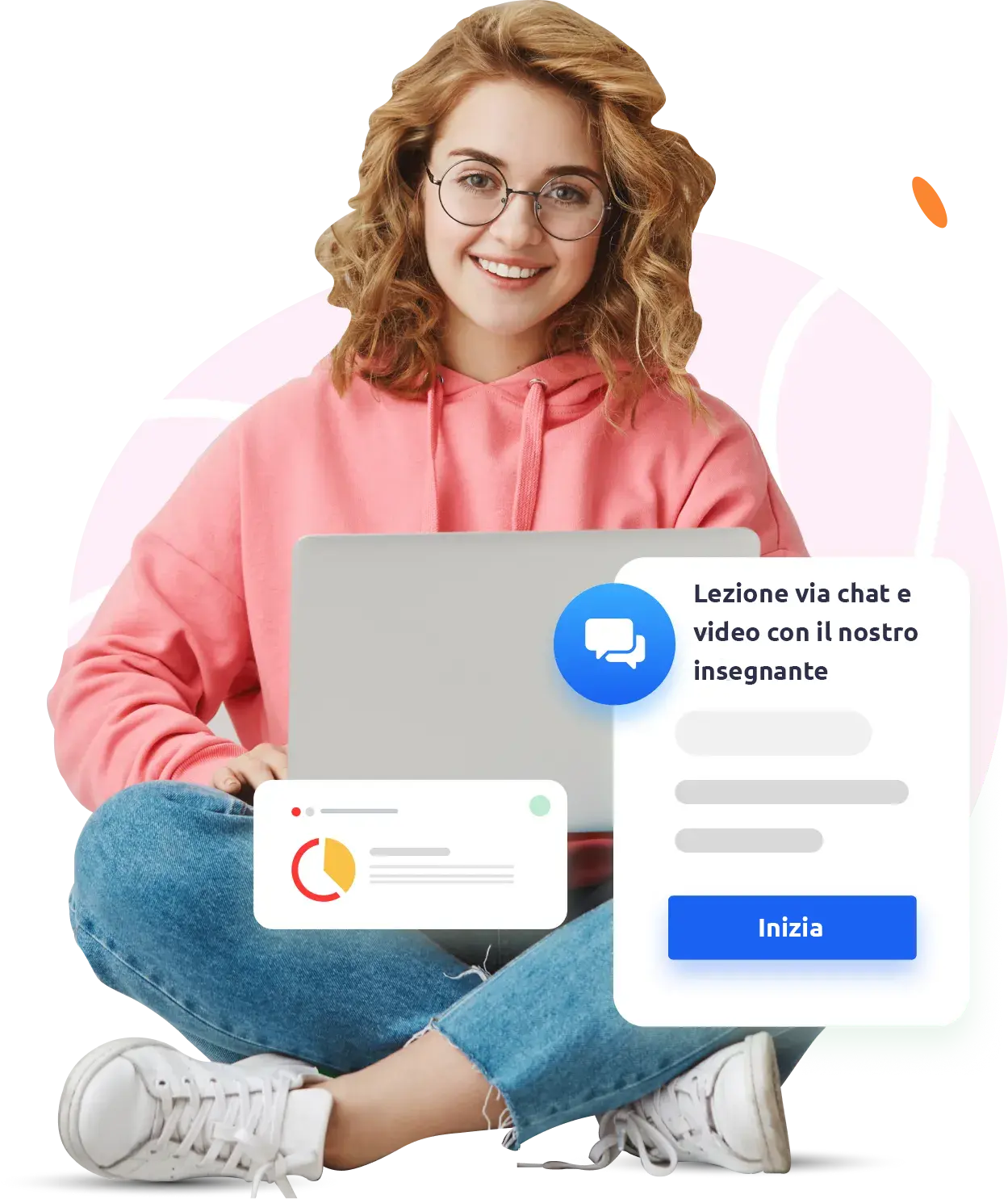 Lezione via chat e video con il nostro insegnante